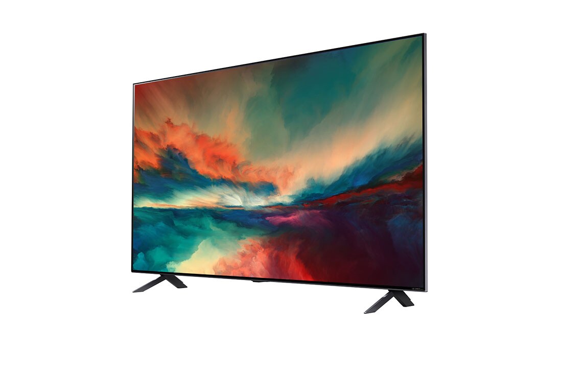 LG QNED85 Series, 55 inch MiniLED 4K SmartTV, 2023, 30 degree side view with infill image, 55QNED856RA, thumbnail 3