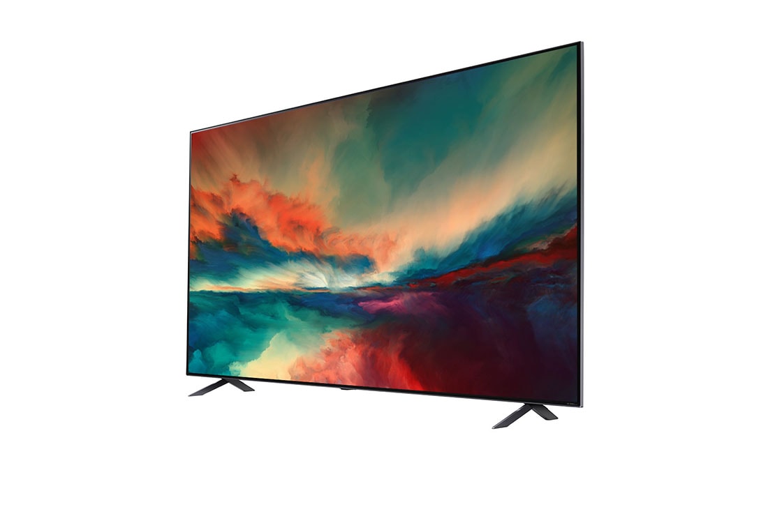LG QNED85 Series, 75 inch MiniLED 4K SmartTV, 2023, 30 degree side view with infill image, 75QNED856RA, thumbnail 3
