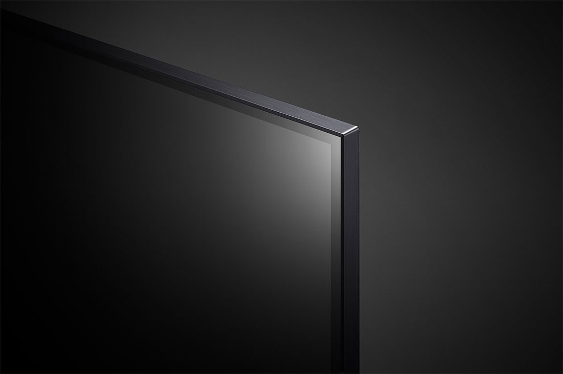 LG QNED85 Series, 75 inch MiniLED 4K SmartTV, 2023, close-up view of bezel, 75QNED856RA, thumbnail 6