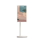 LG StanbyME 27-Inch Movable Smart Screen, Front view of vertical mode with background image, 27ART10AKPL, thumbnail 2