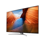 LG QNED TV 75 Inch QNED99 Series, Cinema Screen Design 8K Cinema HDR With ThinQ AI and Mini LEDs, 30 degree side view with infill image, 75QNED996QB, thumbnail 3