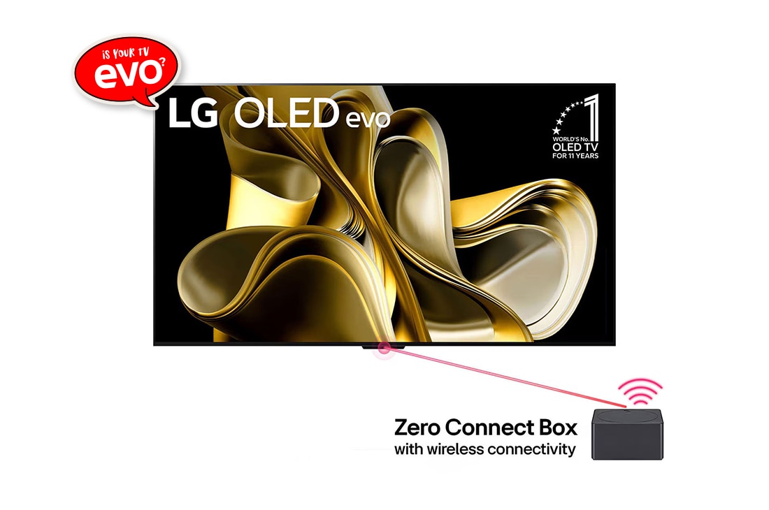 LG 77-Inch Wireless OLED evo M3 TV, front view, OLED77M36LA