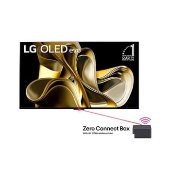 Front view with LG OLED evo, 10 Years World No.1 OLED Emblem, and 5-Year Panel Warranty logo on screen1