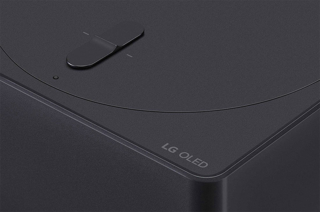 LG World’s First True Wireless TV 83 inch LG OLED evo AI M3 with 4K 120Hz Video & Audio Transfer , Slightly-angled close-up of the Zero Connect Box with the LG OLED logo on the edge, OLED83M36LA, thumbnail 11