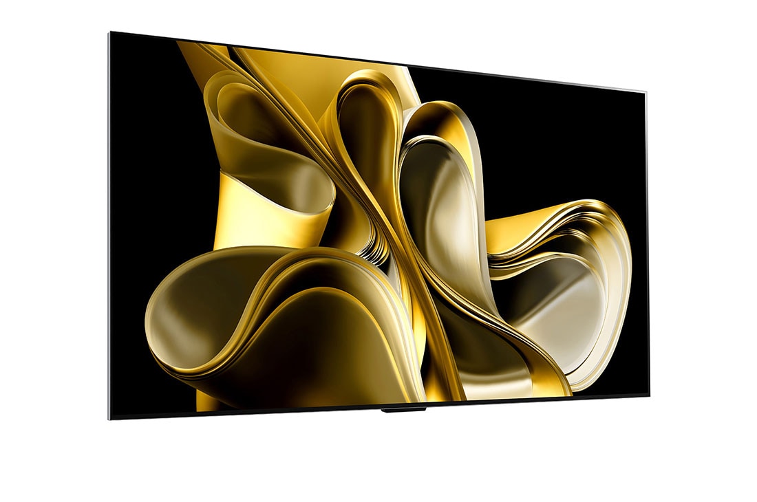 LG World’s First True Wireless TV 83 inch LG OLED evo AI M3 with 4K 120Hz Video & Audio Transfer , Slightly-angled right-facing side view of LG OLED M3 on the wall, OLED83M36LA, thumbnail 3