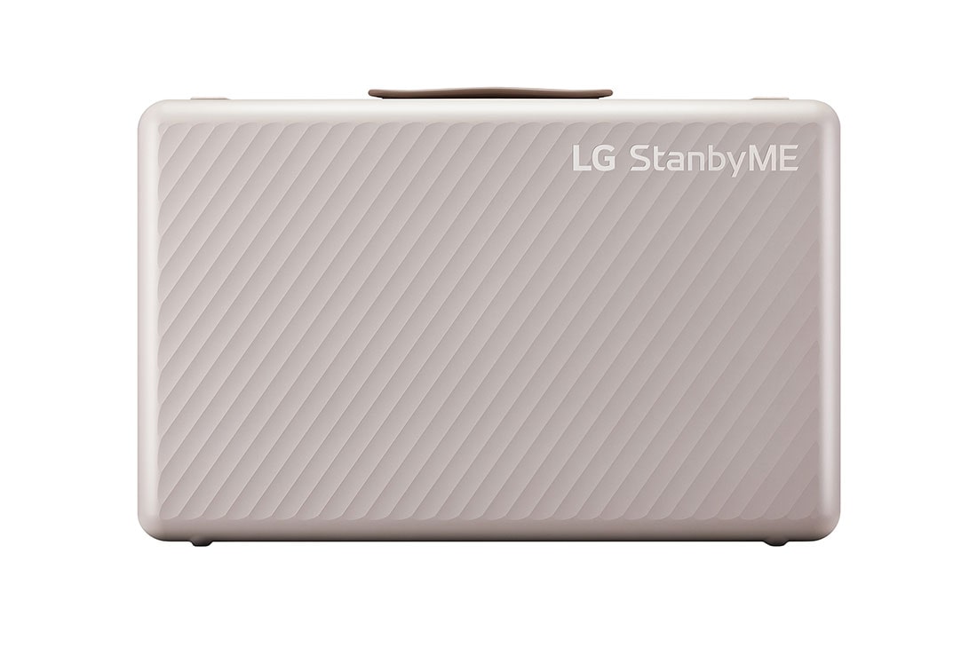 LG 2023 StanbyME Go carry bag design 27'' FHD screen, Front view of the product showing the logo, 27LX5QKNA