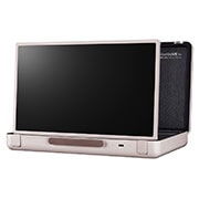 LG 2023 StanbyME Go carry bag design 27'' FHD screen, 46 degree side view of horizontal mode, 27LX5QKNA, thumbnail 6