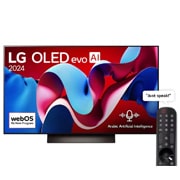 LG 65 Inch LG OLED evo C4 4K Smart TV AI Magic remote Dolby Vision webOS24 2024, front view, OLED65C46LA, thumbnail 1