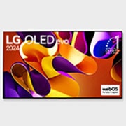 LG 65 Inch LG OLED evo G4 4K Smart TV AI Magic remote Dolby Vision webOS24 2024, Front view with LG OLED evo TV, OLED G4, 11 Years of world number 1 OLED Emblem, webOS Re:New Program logo, and 5-Year Panel Warranty logo on screen, OLED65G46LA, thumbnail 5