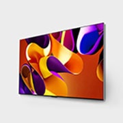 LG 77 Inch LG OLED evo G4 4K Smart TV AI Magic remote Dolby Vision webOS24 2024, Slightly-angled left-facing side view of LG OLED evo TV, OLED G4 on the wall, OLED77G46LA, thumbnail 3