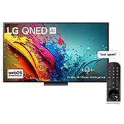 LG 86 Inch LG QNED QNED86 4K Smart TV AI Magic remote HDR10 webOS24 2024, front view, 86QNED86T6A, thumbnail 1