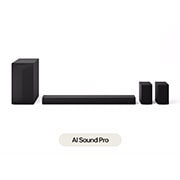 LG Soundbar for TV 5.1 channel S65TR with AI Sound Pro, 3-Band EQ, 2024, Front view of LG Soundbar S65TR, subwoofer, and Rear Speakers, S65TR, thumbnail 1