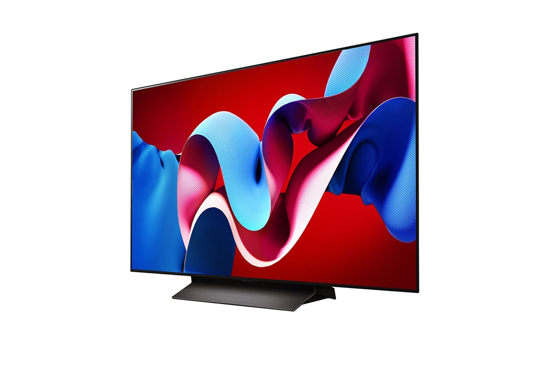 LG 48 Inch LG OLED evo C4 4K Smart TV AI Magic remote Dolby Vision webOS24 2024, Slightly-angled left-facing side view of LG OLED evo TV, OLED C4, OLED48C46LA, thumbnail 3