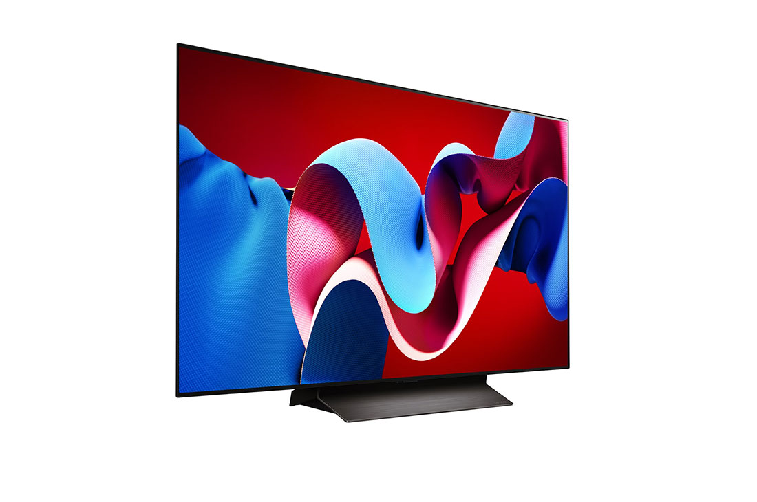 LG 48 Inch LG OLED evo C4 4K Smart TV AI Magic remote Dolby Vision webOS24 2024, Right-facing side view of LG OLED evo TV, OLED C4, OLED48C46LA, thumbnail 5