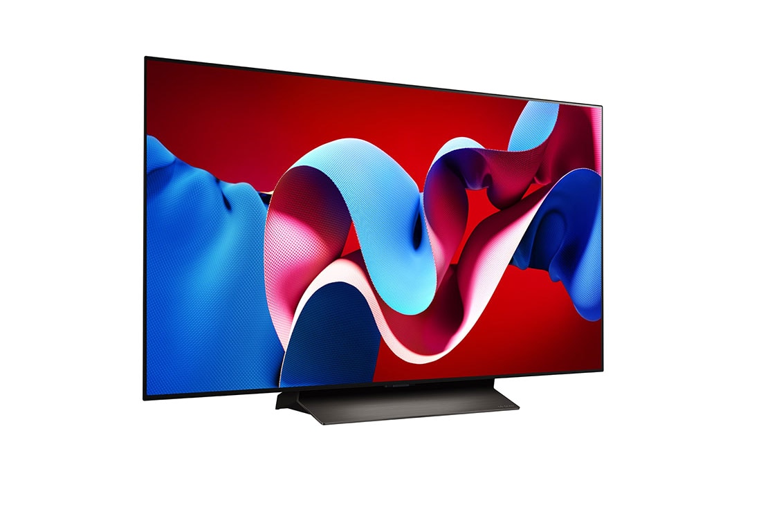 LG 48 Inch LG OLED evo C4 4K Smart TV AI Magic remote Dolby Vision webOS24 2024, Slightly-angled right-facing side view of LG OLED evo TV, OLED C4, OLED48C46LA, thumbnail 6