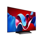 LG 48 Inch LG OLED evo C4 4K Smart TV AI Magic remote Dolby Vision webOS24 2024, Right-facing side view of LG OLED evo TV, OLED C4, OLED48C46LA, thumbnail 5