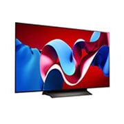 LG 48 Inch LG OLED evo C4 4K Smart TV AI Magic remote Dolby Vision webOS24 2024, Slightly-angled right-facing side view of LG OLED evo TV, OLED C4, OLED48C46LA, thumbnail 6