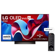 LG 48 Inch LG OLED evo C4 4K Smart TV AI Magic remote Dolby Vision webOS24 2024, front view., OLED48C46LA, thumbnail 1