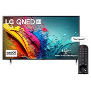 LG 75 Inch QNED86 4K Smart TV with AI Magic remote, HDR10, webOS24, 2024, front view, 75QNED86T6A, thumbnail 1