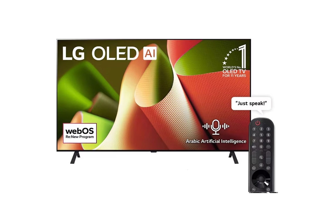 LG 55 Inch OLED evo B4 4K Smart TV, 2024, LG 55 Inch LG OLED AI B4 4K Smart TV Magic remote Dolby Vision webOS24 2024, OLED55B46LA, OLED55B46LA