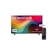 LG 75 Inch LG NanoCell NANO80 4K Smart TV AI Magic remote HDR10 webOS24 2024, Front view of LG NanoCell TV, NANO80 with text of LG NanoCell AI, 2024, and webOS Re:New Program logo on screen, 75NANO80T6A, thumbnail 1