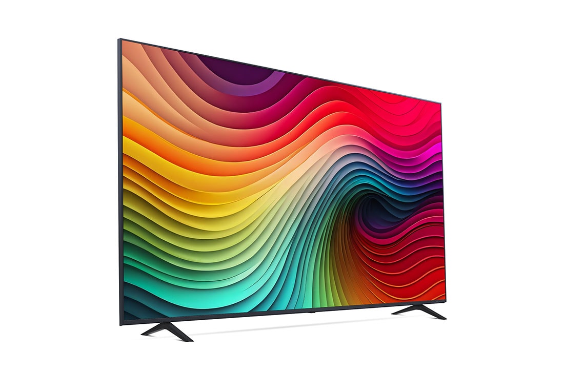 LG 75 Inch LG NanoCell NANO81 4K Smart TV AI Magic remote HDR10 webOS24 2024, Slightly-angled left-facing side view of LG NanoCell TV, NANO, 75NANO81T6A, thumbnail 3
