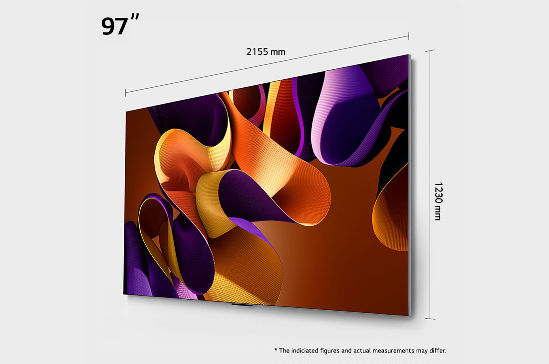 LG 97 Inch LG OLED evo G4 4K Smart TV AI Magic remote Dolby Vision webOS24 2024, Dimension image, OLED97G46LA, thumbnail 3