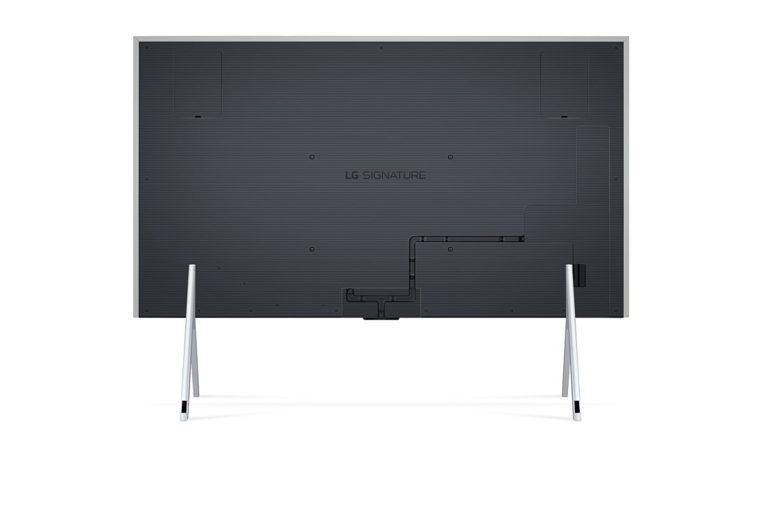 LG True Wireless TV 97 inch LG SIGNATURE OLED M4 with 4K 120Hz Video & Audio Transfer , Aerial view of the ultra-slim top edge of LG OLED M4 on the stand, OLED97M46LA, thumbnail 5