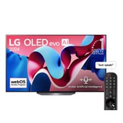 LG 65 Inch LG OLED evo CS4 4K Smart TV AI Magic Remote Dolby Vision WebOS24, 2024, Front view with LG OLED evo AI TV, OLED CS4, 11 Years of world number 1 OLED Emblem and webOS Re:New Program logo on screen, OLED65CS4VA, thumbnail 1