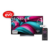 LG 83 inch LG OLED evo AI C5 4K 144Hz Smart TV AI Magic remote webOS25 2025 , Front view of LG OLED evo AI C5 4K Smart TV. 12 Years of world number 1 OLED emblem and LG OLED evo AI 2025 logo are on the screen., OLED83C56LA, thumbnail 1