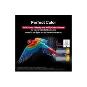 LG 65 Inch LG OLED evo AI CS5 4K 120Hz Smart TV with AI Magic Remote & AI Picture Pro (2025), Colorful parrot in ultra-high definition against a black background. Water drops are suspended in the air all around it. The image showcases Perfect Color as each different hue on the parrot's body is, OLED65CS5VA, thumbnail 7