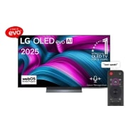 LG 65 Inch LG OLED evo AI CS5 4K 120Hz Smart TV with AI Magic Remote & AI Picture Pro (2025), Front view of LG OLED evo AI CS5 4K Smart TV. 12 Years of world number 1 OLED emblem and LG OLED evo AI 2025 logo are on the screen., OLED65CS5VA, thumbnail 1