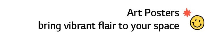 Title reads, Art Posters bring vibrant flair to your space