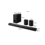 LG Soundbar 9.1.5 ch Channel Surround Sound, Dolby Atmos, AI Room Calibration, WOW Interface, 45 degree of Soundbar, subwoofer, and Rear Speakers with measurement, S95AR, thumbnail 2