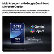 LG 85 inch LG LG QNED AI Mini LED 4K Smart TV Award‑winning Multi AI webOS 2026, The 2026 CES Innovation Awards Honoree badge in the Artificial Intelligence category recognizes Multi-AI search with Google Gemini and Microsoft Copilot., 85QNED72B6T, thumbnail 9
