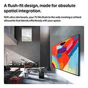 LG 75 inch LG Micro RGB evo AI 4K Smart TV Certified Triple 100% Color Coverage 2026, LG Micro RGB evo AI MRGB95 is seamlessly wall-mounted in a spacious black-toned room, displaying bold artwork in vivid colors that harmonize with the surrounding interior. , 75MRGB95B6A, thumbnail 13