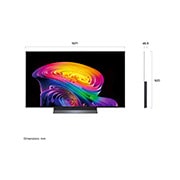 LG 48'' LG OLED evo AI C6 4K Smart TV with FreeSync Premium 2026, LG OLED evo AI C6 shown in front and side views highlights a 48-inch display with a 1071 mm-wide screen, an overall height of 620 mm, and an ultra-slim 46.9 mm depth without a stand., OLED48C66LA, thumbnail 2