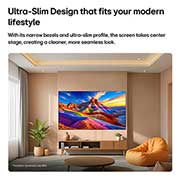LG 77'' LG OLED AI B6 4K Smart TV with Award winning webOS 2026, LG OLED AI B6 is wall-mounted in a styled living space, featuring an ultra-slim design with narrow bezels, and it displays a rainbow-toned landscape with layered mountain forms on screen., OLED77B66LA, thumbnail 9
