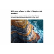 LG 75 inch LG QNED evo AI VRR 144Hz QNED84 Mini LED 4K Smart TV 2026, LG QNED evo AI Mini LED QNED84 highlights how its Mini LED reveals sharper rock textures and clearer ocean detail than conventional LED in a split coastal cliff scene, delivering deeper blacks and mor, 75QNED84B6T, thumbnail 5