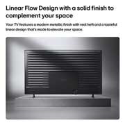 LG 75 inch LG QNED AI QNED70 Mini LED 4K Smart TV 2026, LG QNED AI Mini LED QNED70 is shown from the back, revealing a metallic rear panel with evenly spaced horizontal ridges that create a clean, structured look and emphasize the Linear Flow Design across, 75QNED70B6T, thumbnail 13