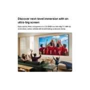 LG 75 inch LG QNED evo AI QNED85 Mini LED 4K Smart TV 2026, LG QNED evo AI Mini LED QNED85 Ultra Big TV is wall-mounted in a living room, displaying a sports victory celebration with vivid colors and refined picture quality across the wide screen as a family c, 75QNED85B6T, thumbnail 3