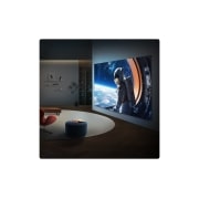 LG 75 inch LG QNED evo AI QNED85 Mini LED 4K Smart TV 2026, LG QNED evo AI Mini LED QNED85 Ultra Big TV is wall-mounted in a modern living space, displaying a large-scale astronaut scene across a wide screen that visually fills the room and creates a strong ci, 75QNED85B6T, thumbnail 15