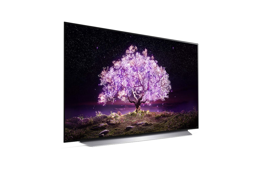 LG OLED TV 55 Inch C1 Series Cinema Screen Design 4K Cinema HDR webOS Smart with ThinQ AI Pixel Dimming, +30 degree side view, OLED55C1PVA, thumbnail 7