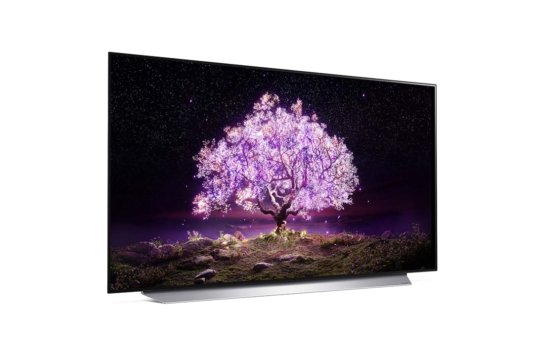 LG OLED TV 55 Inch C1 Series Cinema Screen Design 4K Cinema HDR webOS Smart with ThinQ AI Pixel Dimming, +15 degree side view, OLED55C1PVA, thumbnail 8