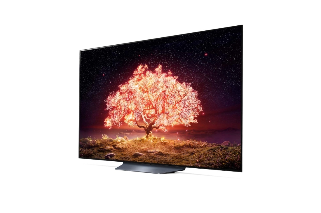 LG OLED 55 Inch TV With 4K Active HDR Cinema Screen Design from the B1 Series, 30 degree side view, OLED55B1PVA, thumbnail 5