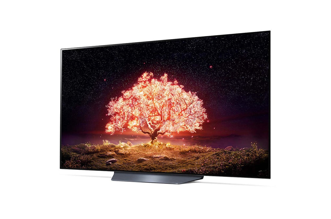 LG OLED 77 Inch TV With 4K Active HDR Cinema Screen Design from the B1 Series, -15 degree side view, OLED77B1PVA, thumbnail 4