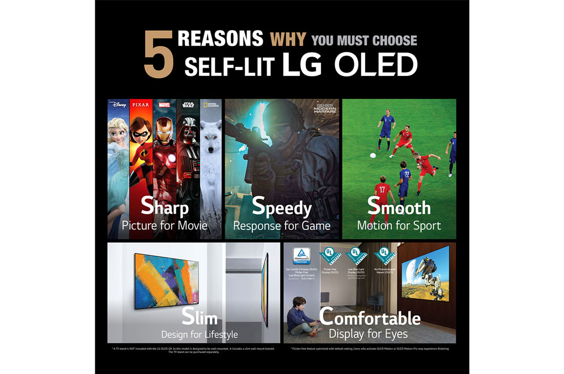 LG OLED TV 65 Inch G1 Series Gallery Design 4K Cinema HDR webOS Smart with ThinQ AI Pixel Dimming, Key USP image, OLED65G1PVA, thumbnail 2