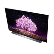 LG OLED TV 55 Inch C1 Series Cinema Screen Design 4K Cinema HDR webOS Smart with ThinQ AI Pixel Dimming, Top side angle view, OLED55C1PVB, thumbnail 10