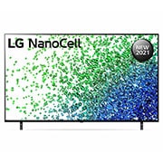 LG NanoCell TV 65 Inch NANO80 Series Cinema Screen Design 4K Active HDR webOS Smart with ThinQ AI Local Dimming, A front view of the LG NanoCell TV, 65NANO80VPA, thumbnail 1