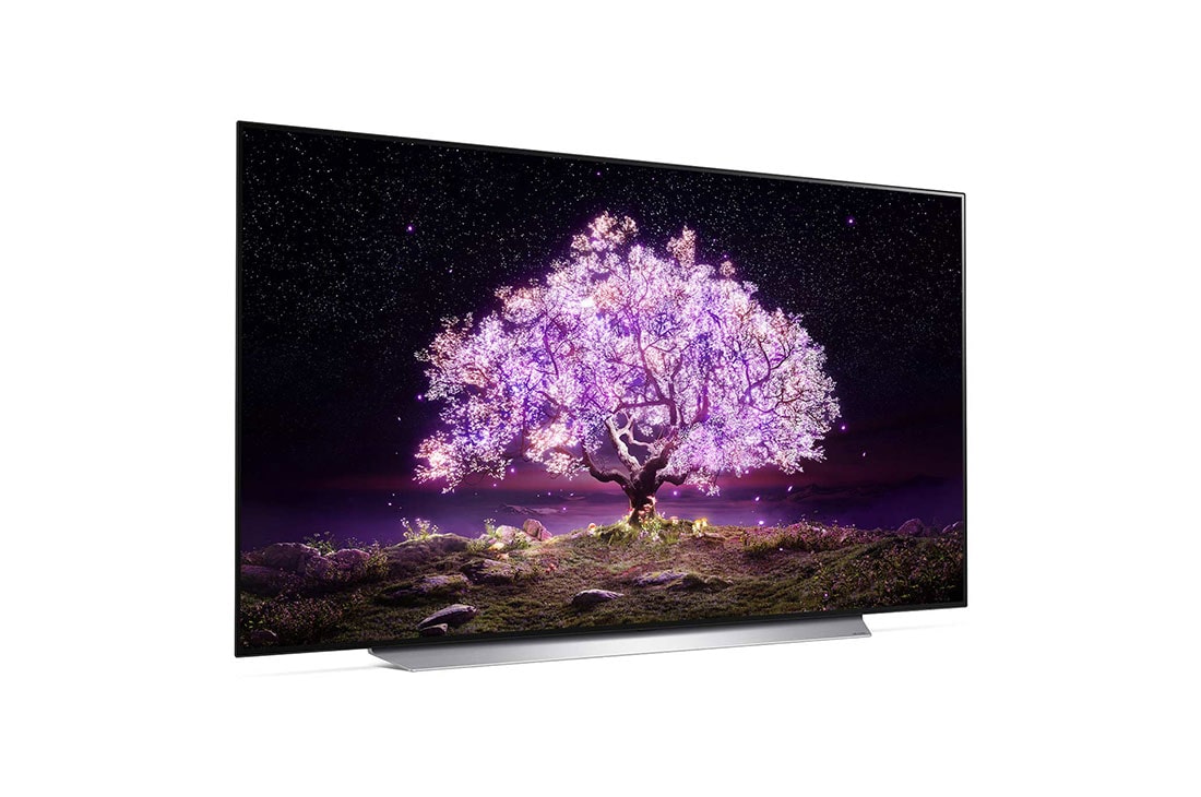LG OLED TV 65 Inch C1 Series Cinema Screen Design 4K Cinema HDR webOS Smart with ThinQ AI Pixel Dimming, +15 degree side view, OLED65C1PVA, thumbnail 8